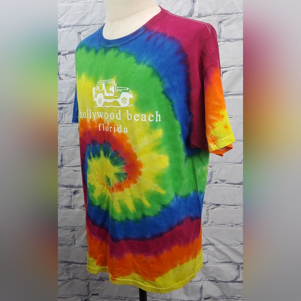 Colortone Men's T-Shirt Tee Hollywood Florida Jeep Pyschedelic Trippy XL - Picture 7 of 13